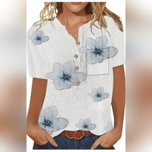 Women's Fashion Summer Button Down Shirts Casual Cotton